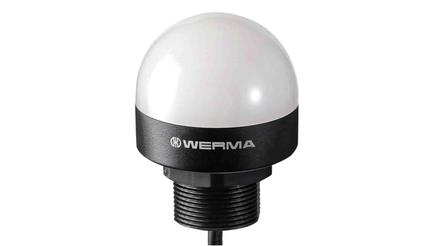 Indicador luminoso Werma serie MC55, efecto Luz continua, LED, Transparente, alim. 10 → 30 V dc