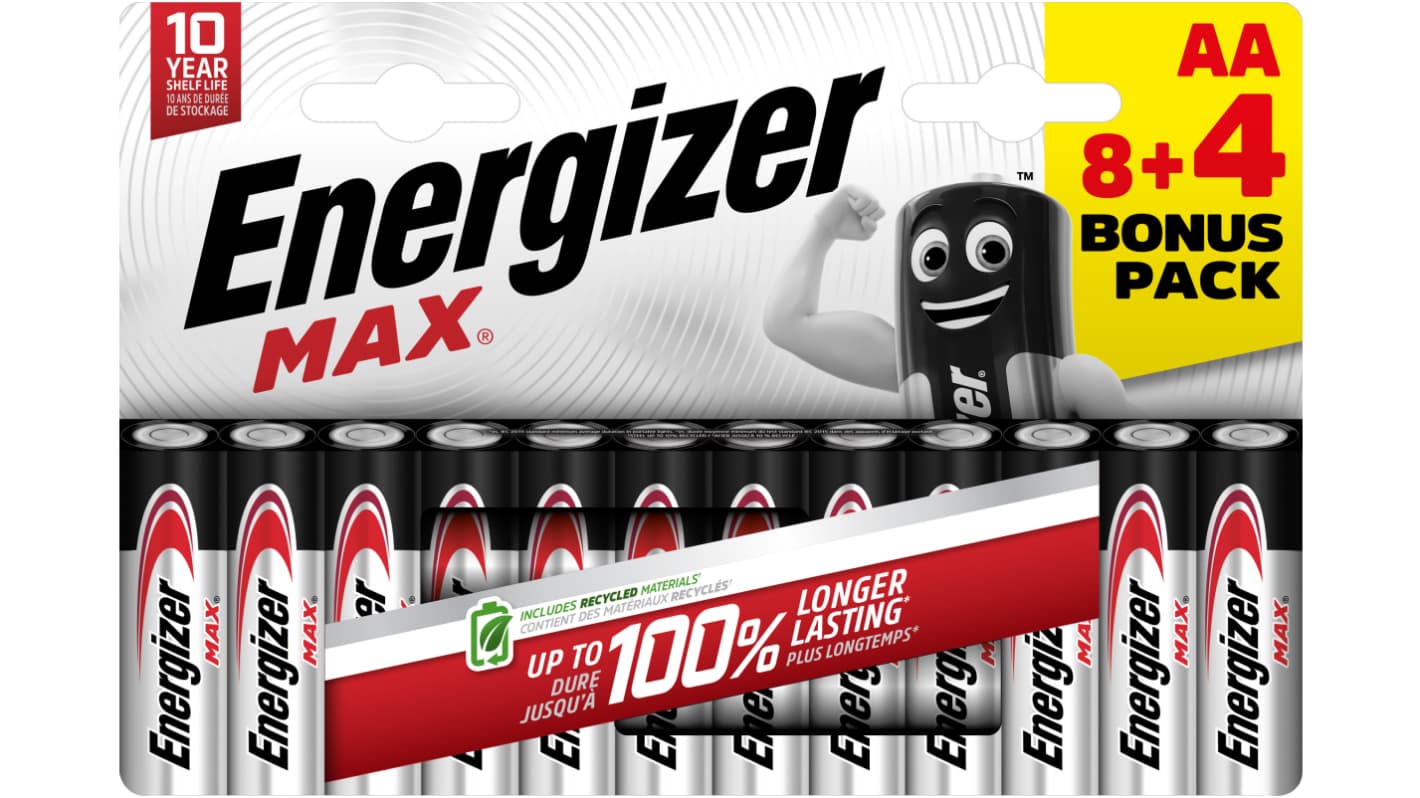 AA 8+4 MAX RS Energizer MAX Alkaline, Zinc Manganese Dioxide AA