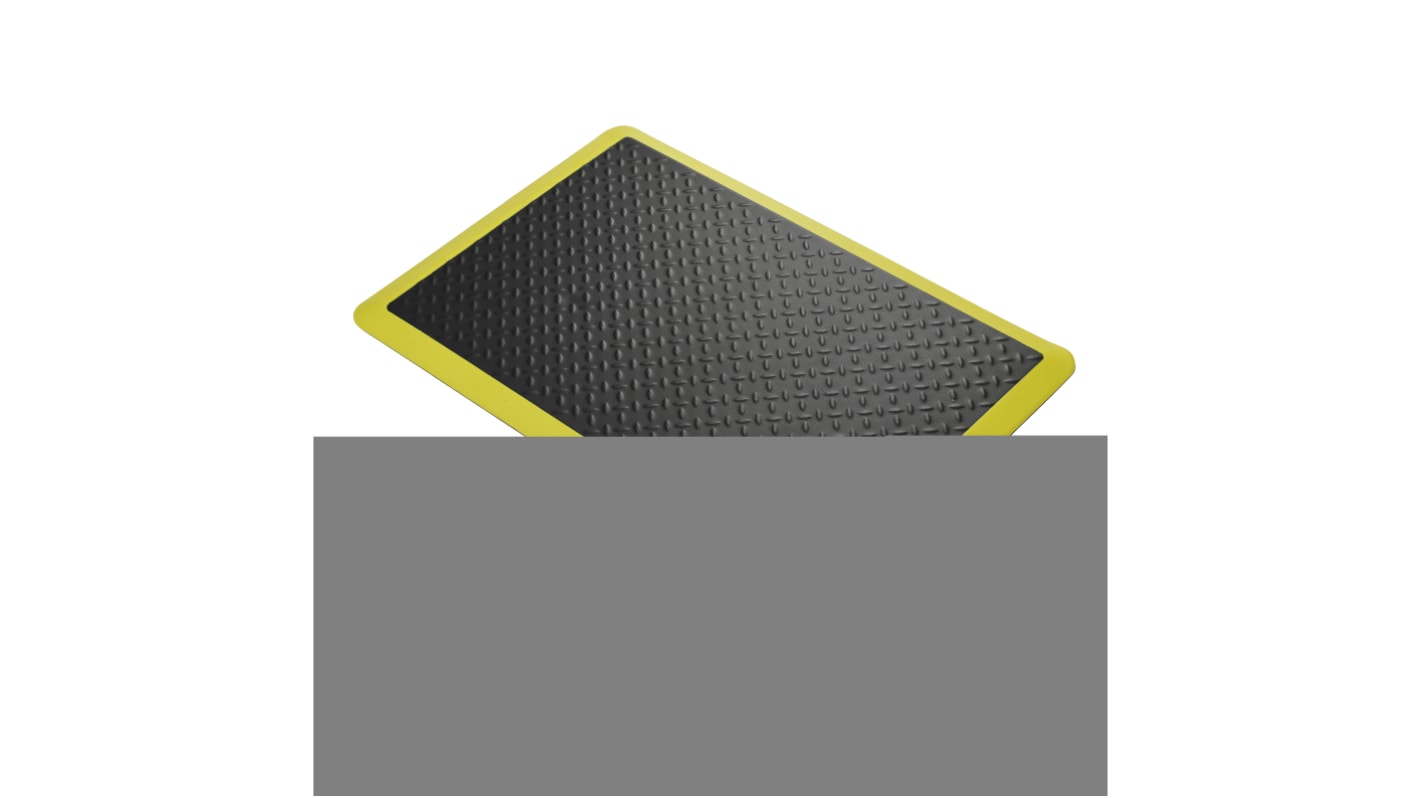 Tappeto antifatica Coba Europe, 1.2m x 0.9m x 18mm, col. Nero/Giallo, Antiscivolo