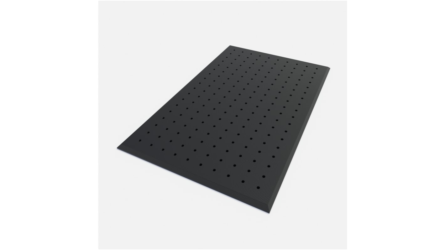 Igen Fáradtság elleni szőnyeg Fekete Gumi Textúrált, 0.9m Igen x 0.6m Egyedi Hygimat HYG01 x 17mm