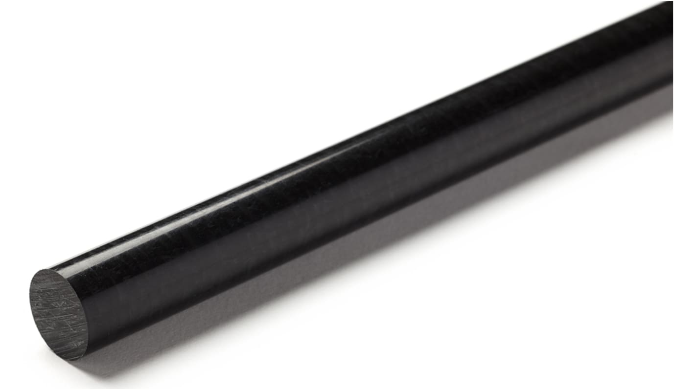 RS PRO Black Acetal Rod, 1m x 70mm Diameter