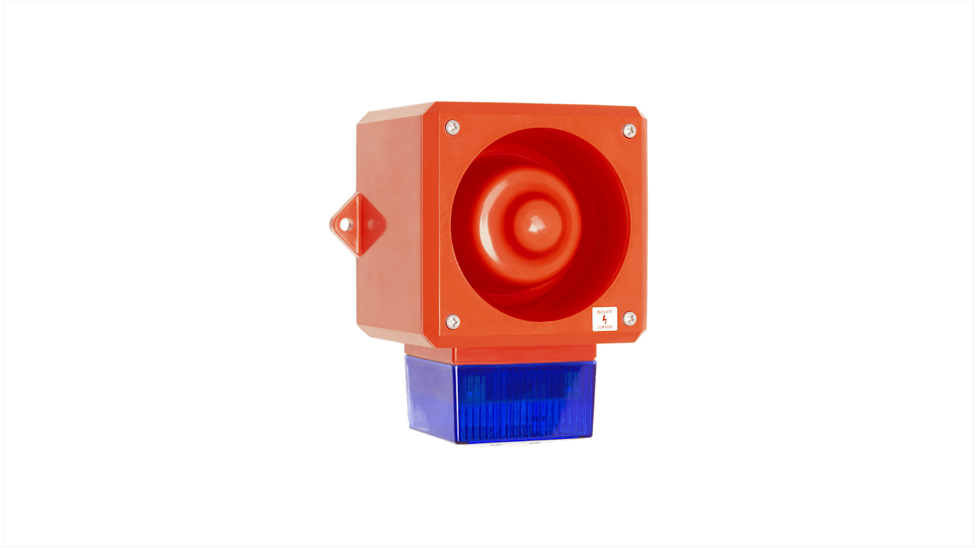 Indicator luminoso y acústico Xenón Clifford & Snell YL50, 24 V dc, Azul, Estroboscópico, 112dB @ 1m, IP66