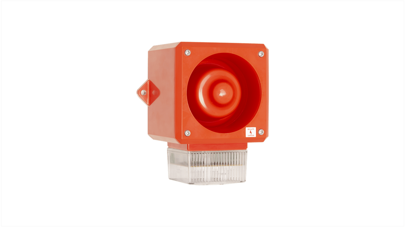 Clifford & Snell YL50 Series Clear Sounder Beacon, 230 V AC, IP66, Fixed Mount, 112dB at 1 Metre