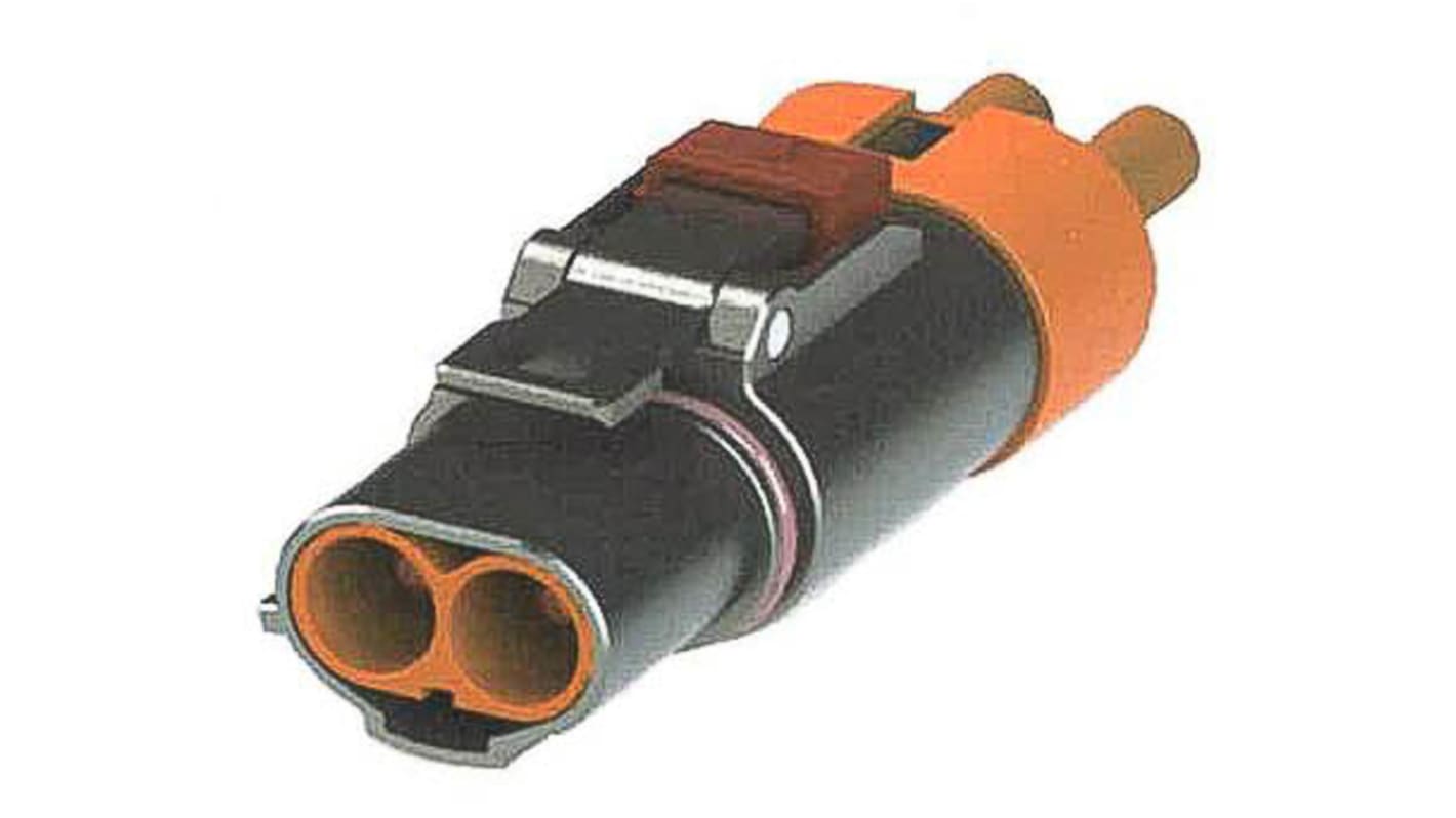 Conector de potencia Amphenol PL182 Hembra a Macho de 2 vías, 1,0 kV, 60A, IP67, Montaje de Cable