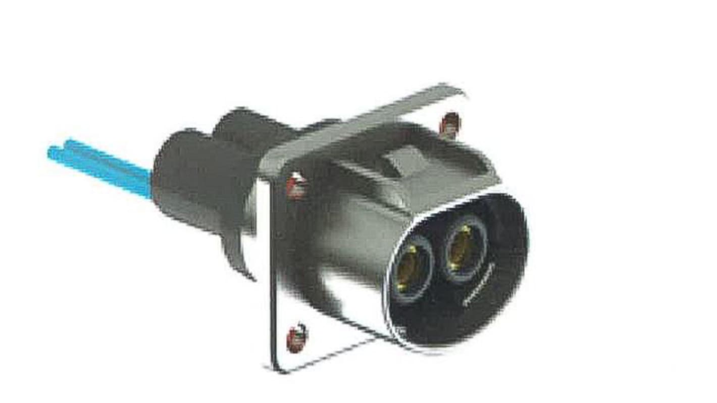 Conector de potencia Amphenol Industrial PL082X Macho de 2 vías, 1,0 kV, 60A, IP67, Montaje de Cable