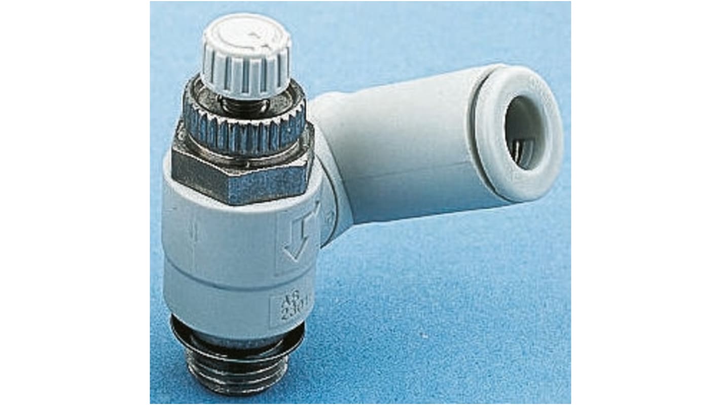 SMC AS Series Threaded Flow Regulator x 6mm Tube Outlet Port