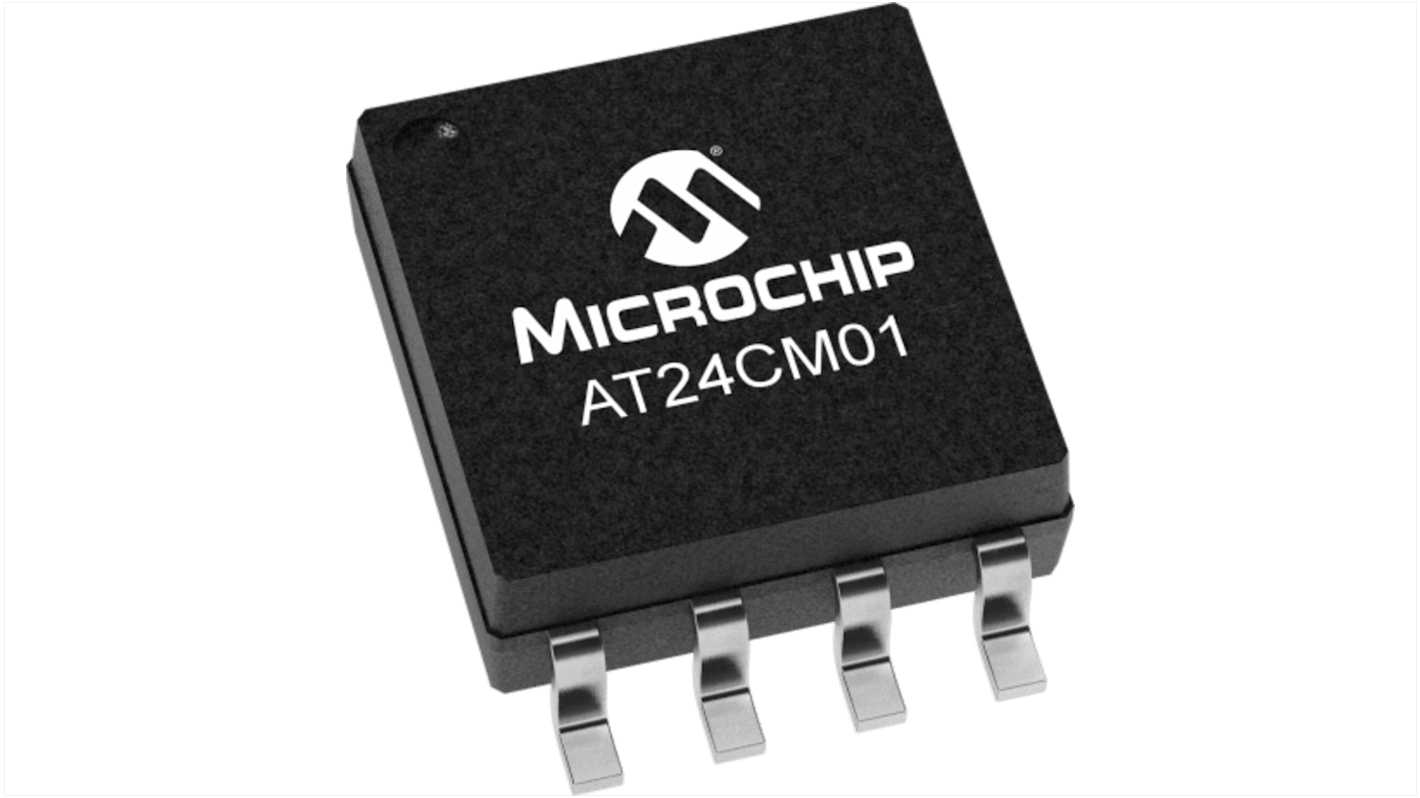 Chip de memoria EEPROM AT24CM01-SHD-T Microchip, 1Mbit, 128k x, 8bit, Serie I2C, 550ns, 8 pines SOIJ-8