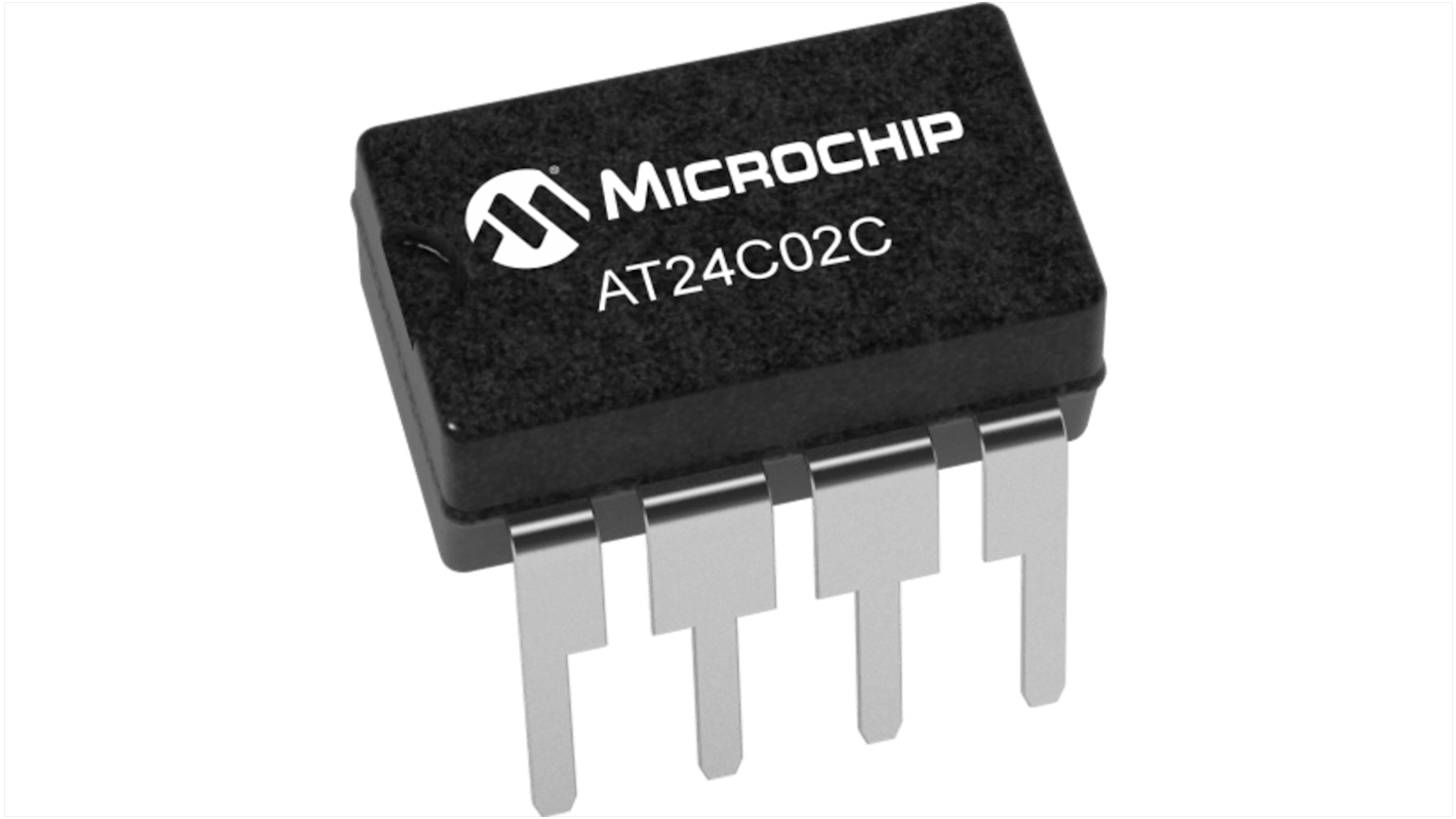 Microchip AT24C02C-PUM, 2kbit EEPROM Memory Chip, 550ns 8-Pin PDIP Serial-I2C