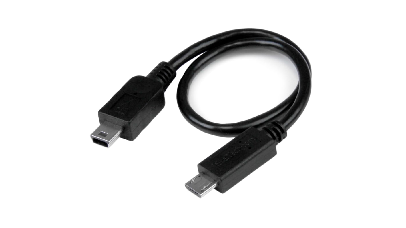 StarTech.com USB 2.0 Cable, Male Micro USB B to Male Mini USB B Cable, 200mm