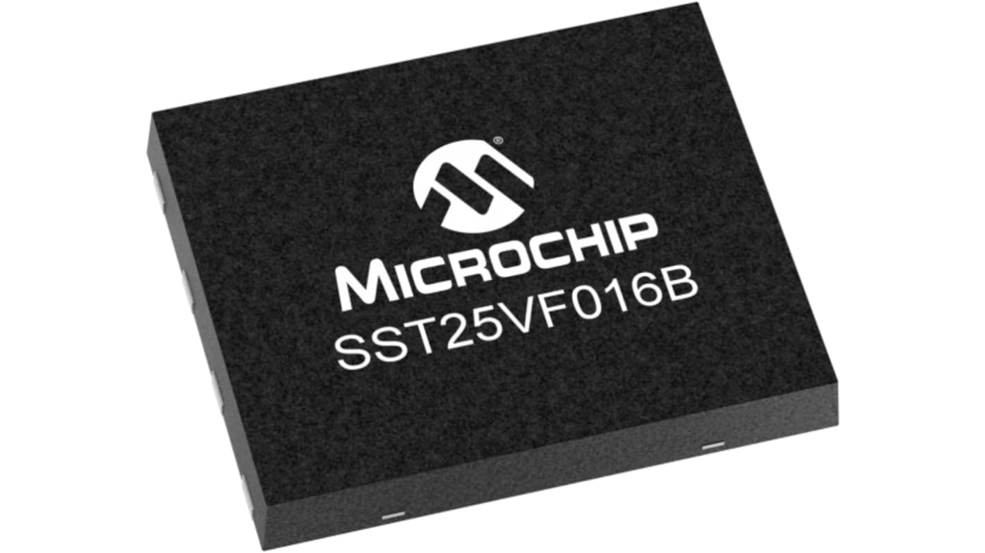 Microchip NOR 16Mbit SPI Flash Memory 8-Pin WSON-8, SST25VF016B-50-4I-QAF-T