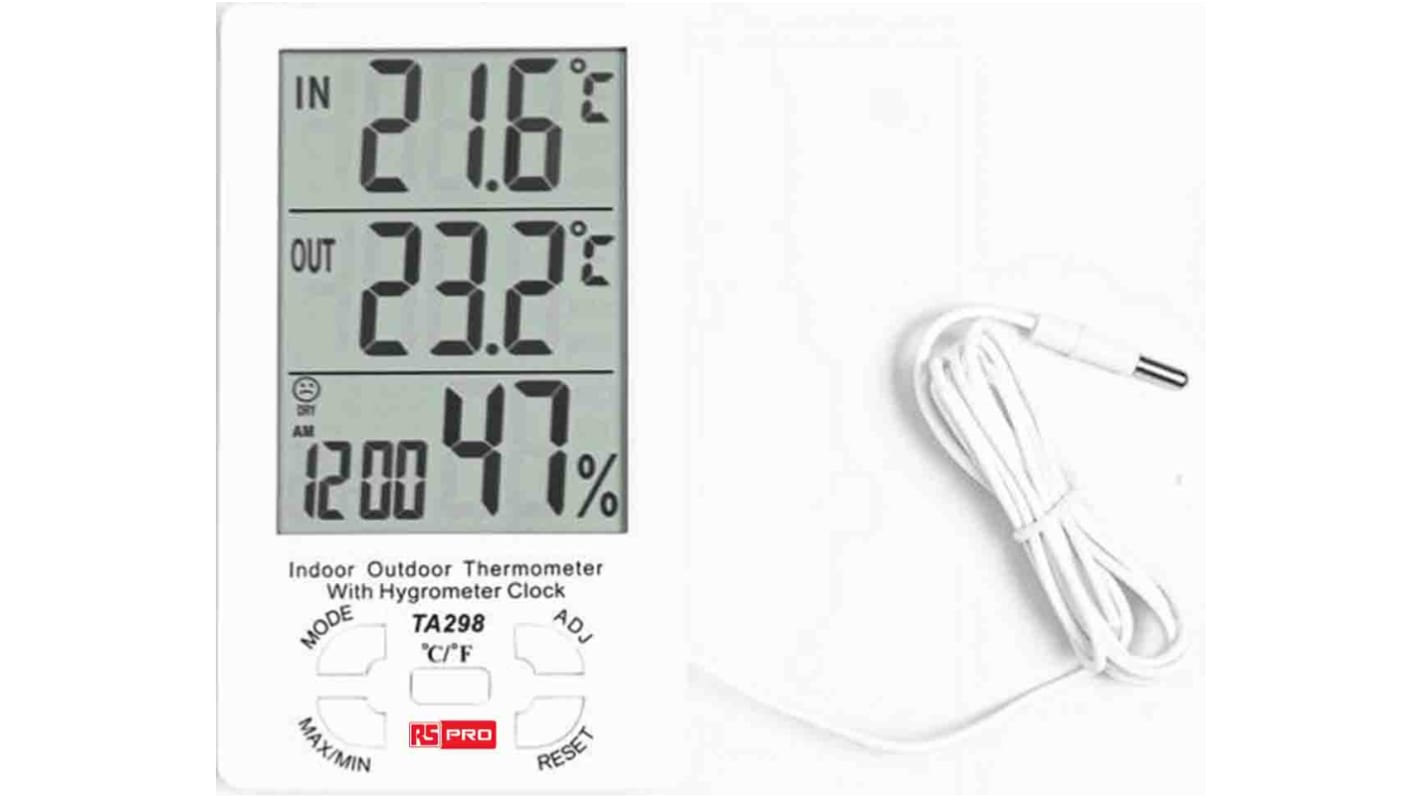 RS PRO TA298 Hygrometer, Typ Digitalhygrometer / 99%RH, DKD/DAkkS-kalibriert