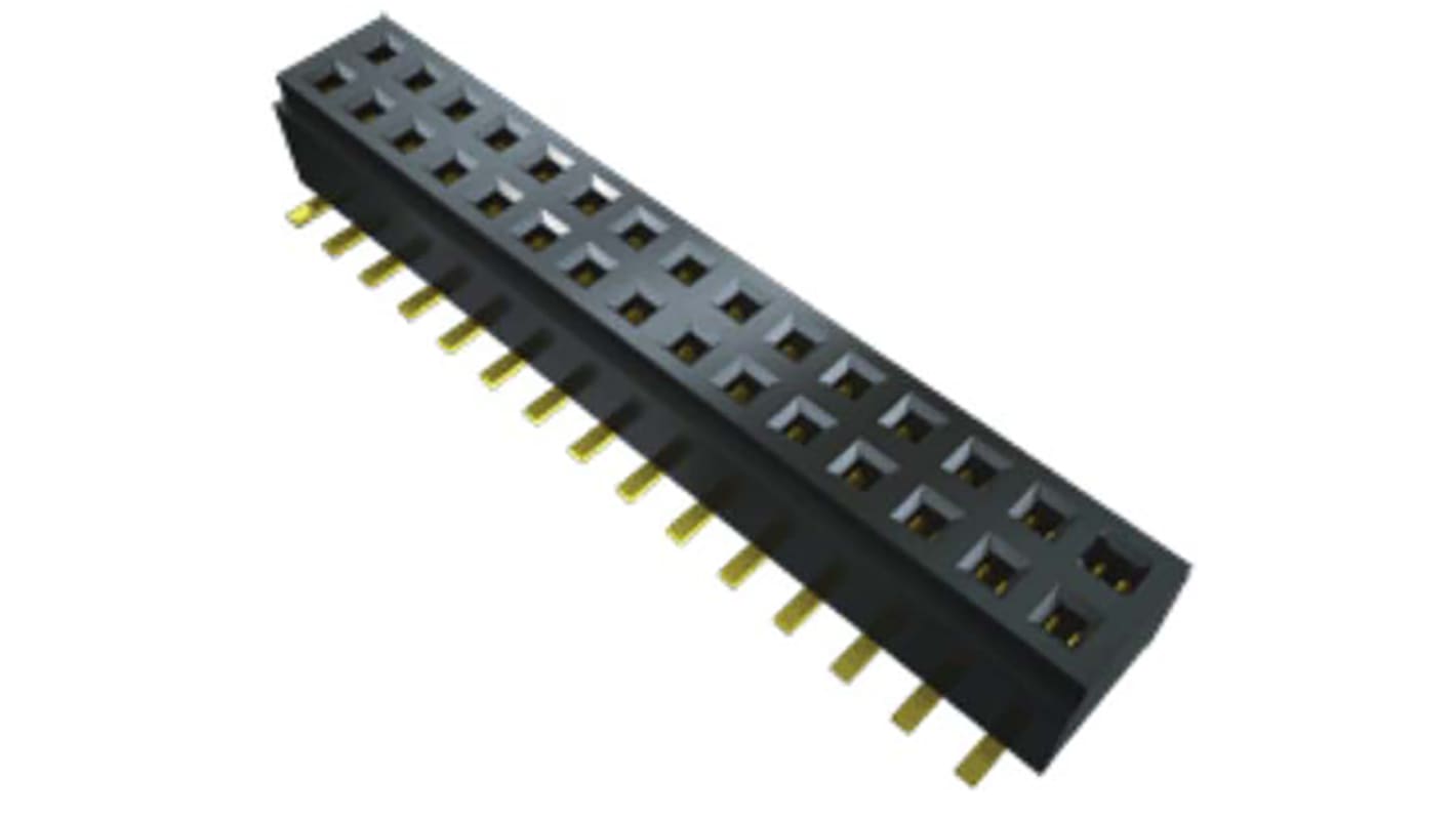 Samtec CLM Series Straight Surface Mount PCB Socket, 8-Contact, 2-Row, 1mm Pitch, Solder Termination