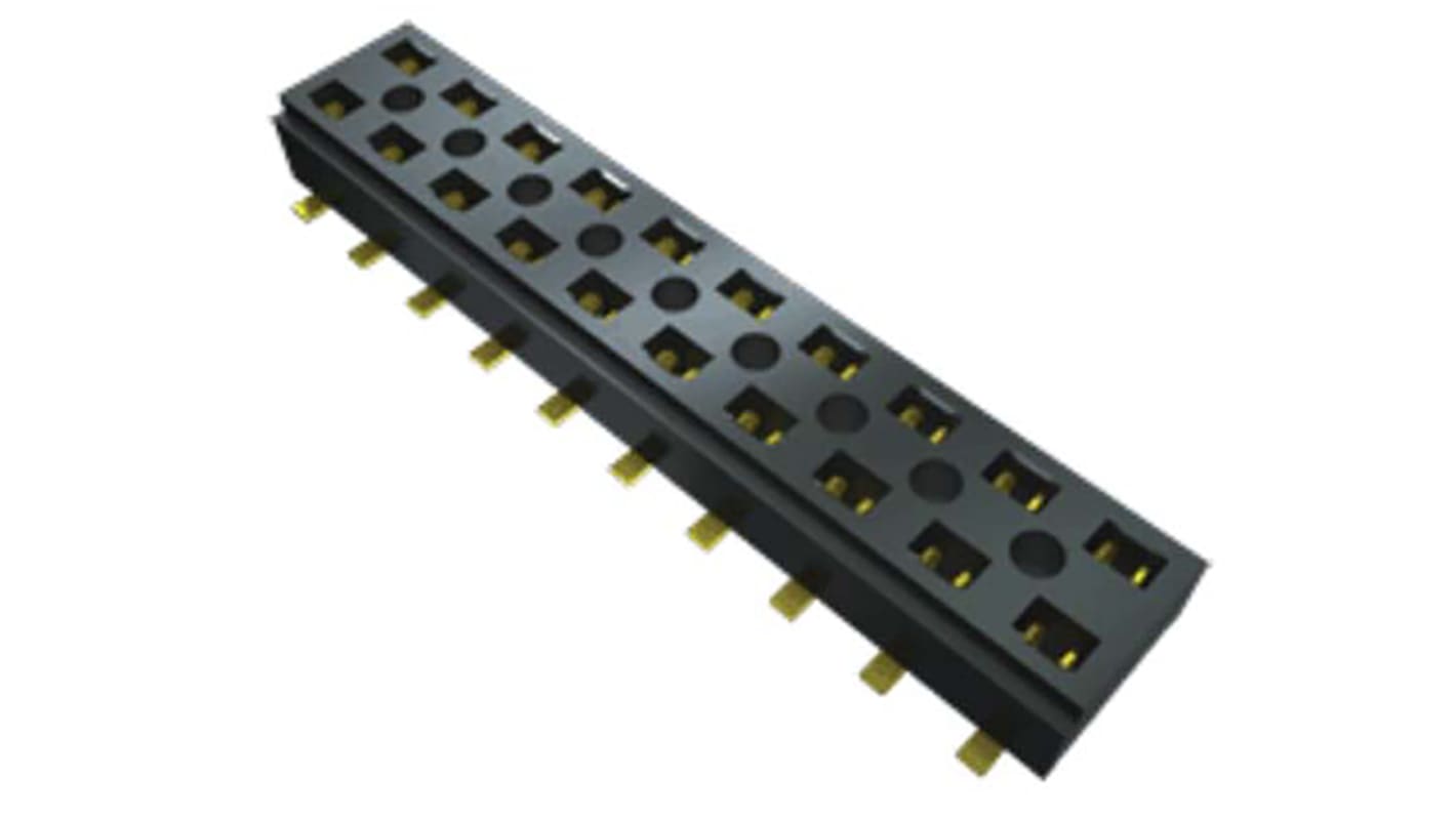 Samtec CLT Series Straight Surface Mount PCB Socket, 5-Contact, 2-Row, 2mm Pitch, Solder Termination