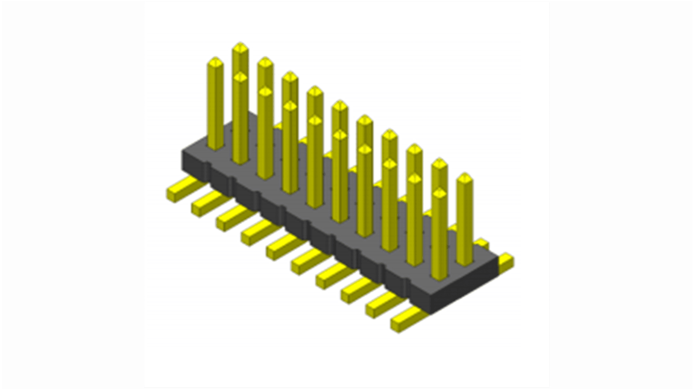 Connettore maschio Samtec, 2 vie, 2 file, passo 1.27mm