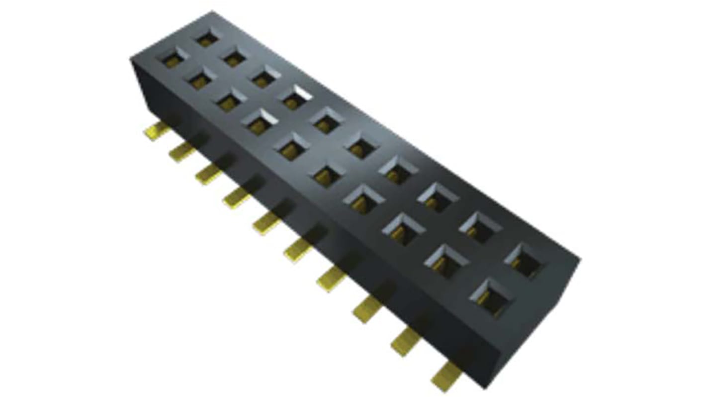 Conector hembra para PCB Samtec serie CLP, de 10 vías en 2 filas, paso 1.27mm, Montaje Superficial, para soldar