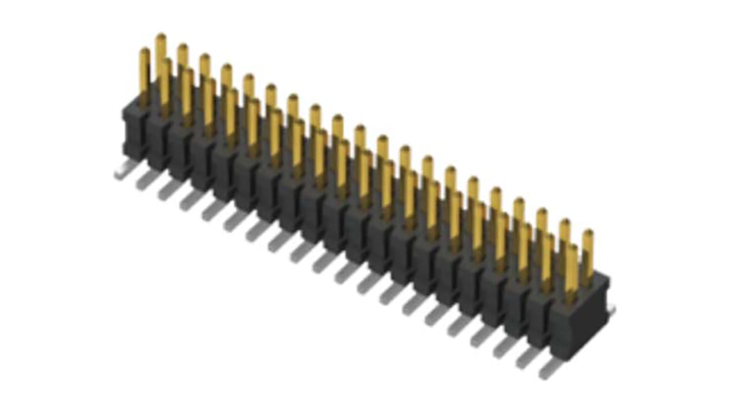 Samtec FTSH Series Right Angle Pin Header, 10 Contact(s), 1.27mm Pitch, 2 Row(s), Unshrouded