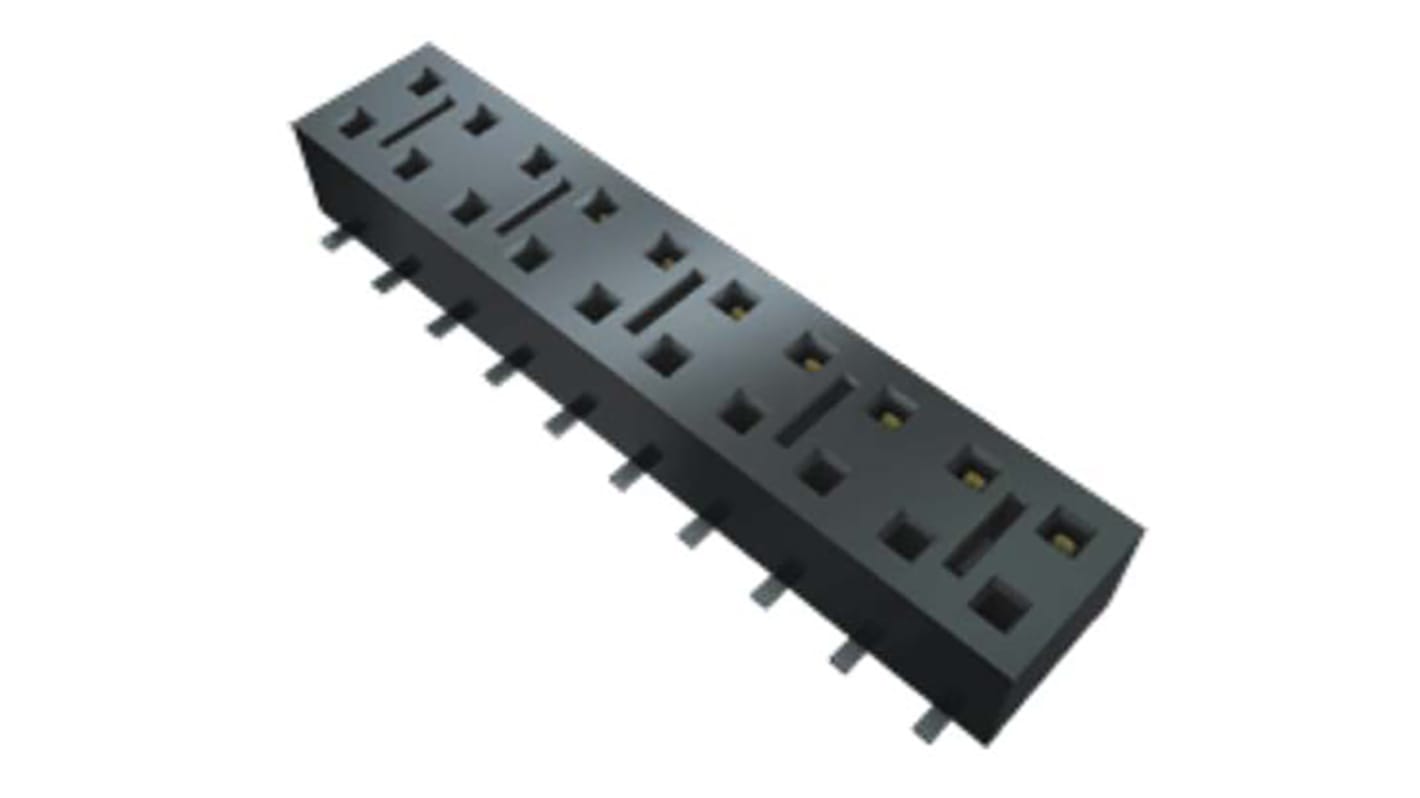 Samtec HLE Series Straight Surface Mount PCB Socket, 5-Contact, 2-Row, 2.54mm Pitch, Solder Termination