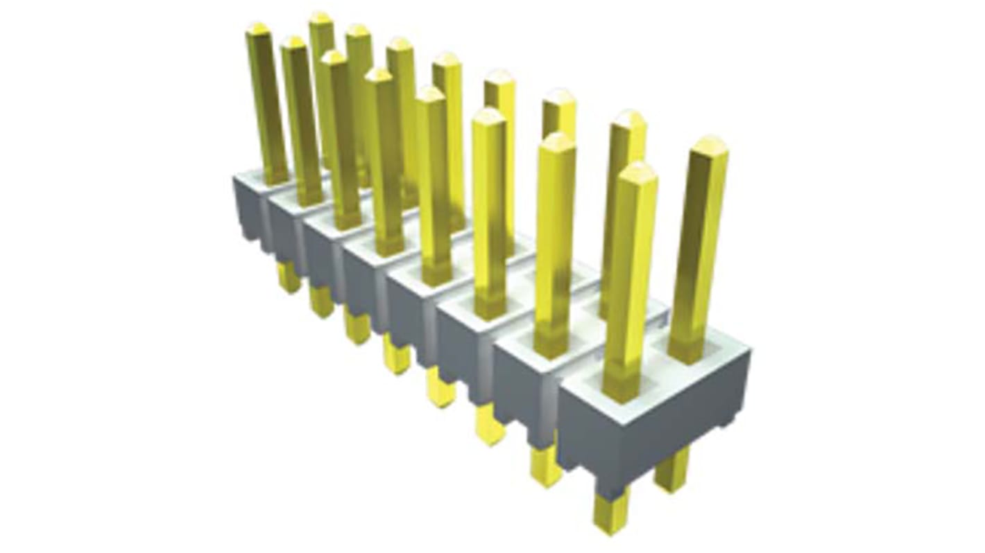 Samtec HTSW Series Right Angle Through Hole Pin Header, 6 Contact(s), 2.54mm Pitch, 1 Row(s), Unshrouded