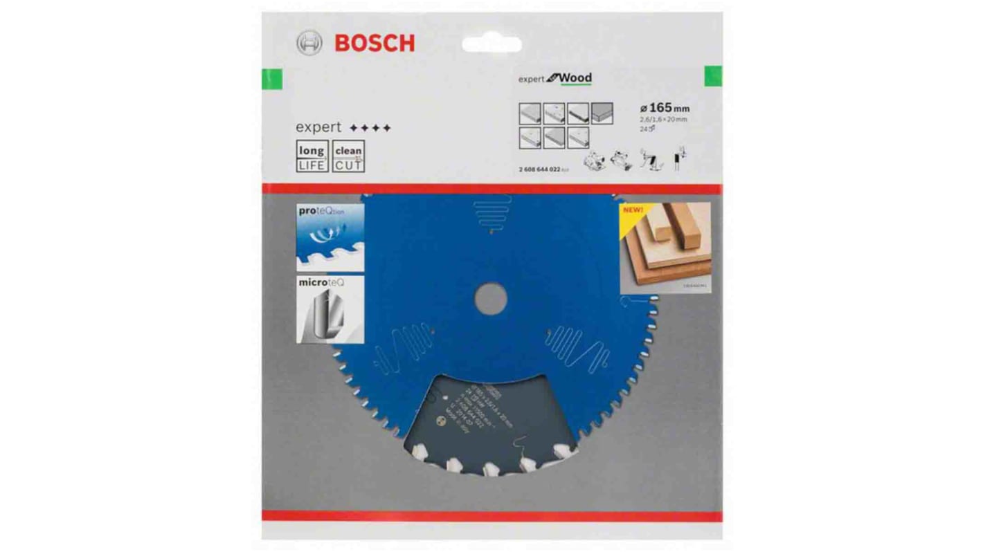 Lame de scie circulaire Bosch dents par pouce 24 Ø20mm; Ø165mm X 1