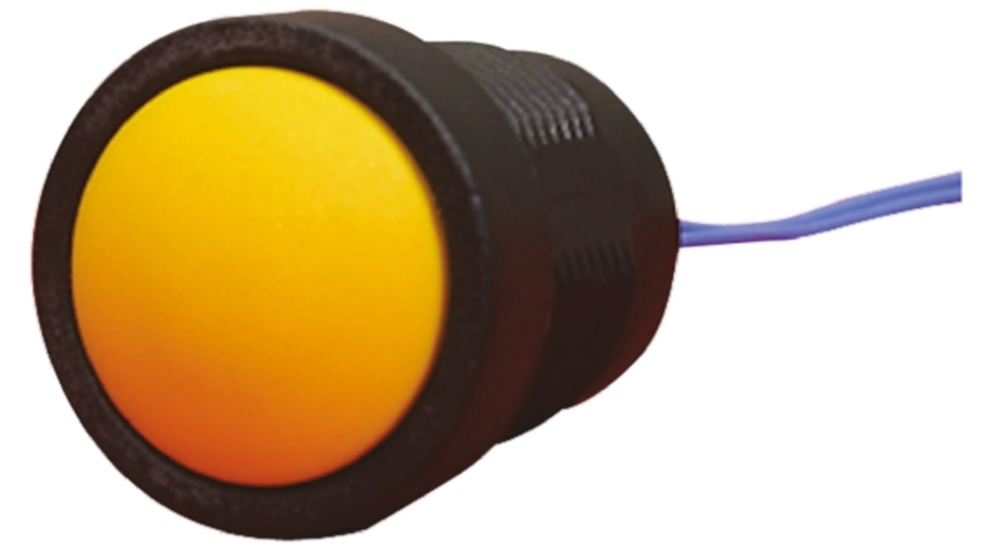 ITW Switches 49-59 Series Push Button Switch, Momentary, Panel Mount, 16mm Cutout, SPST, Clear LED, 250V ac, IP67