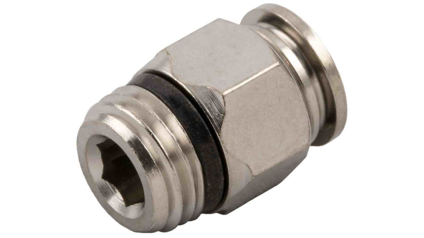 RS PRO Push-in Fitting, Uni 1/8 Male to Push In 6 mm, Threaded-to-Tube Connection Style