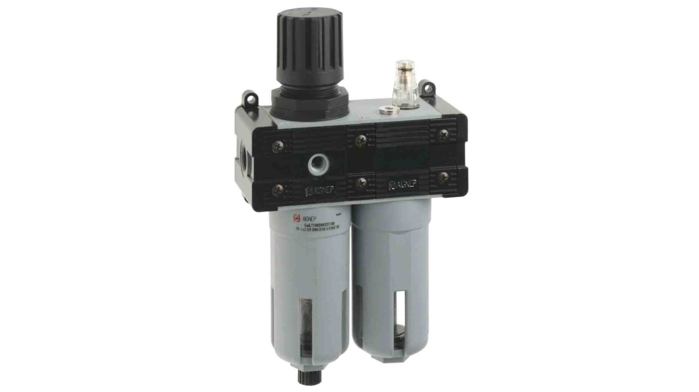 RS PRO G 1/4 FRL, Manual, Semi Automatic Drain, 20μm Filtration Size