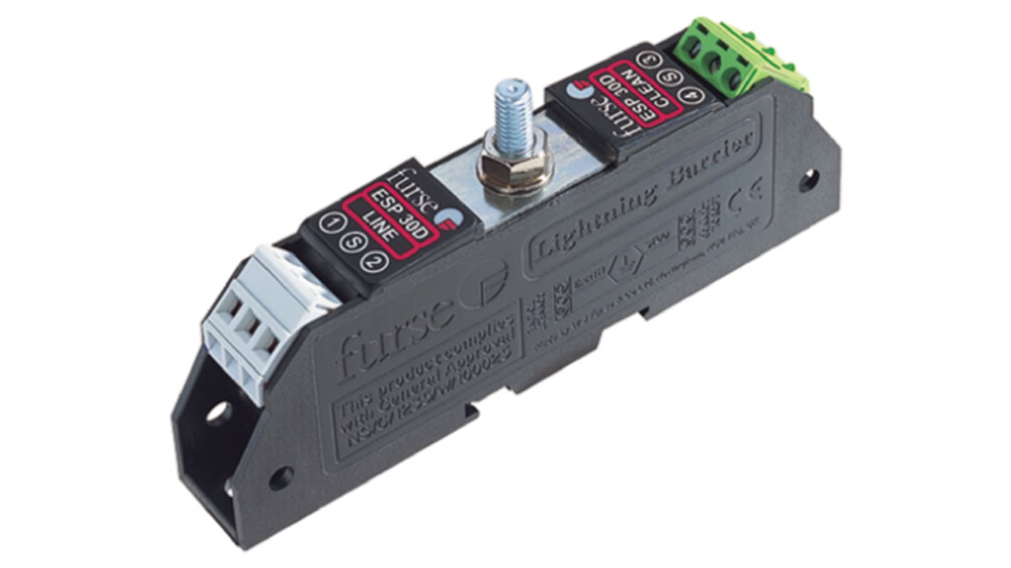 Unidad supresora de transitorios WJ Furse, Protector contra transitorios RS485, 16,7 V, 5kA, Carril DIN