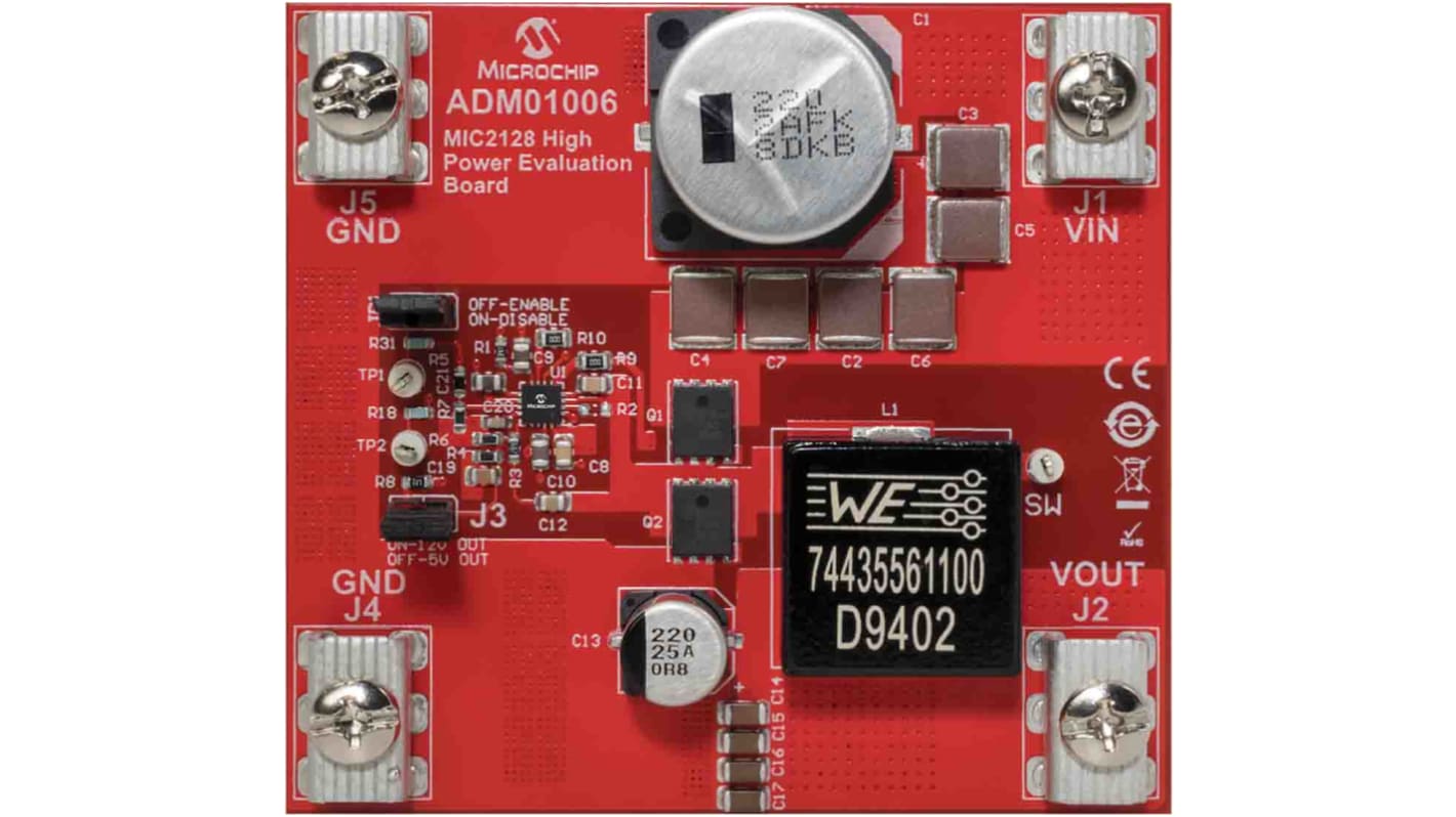 Microchip Technology ADM01006 MIC2128 High Power Evaluation Board Power Management for MIC2128 for "To evaluate the