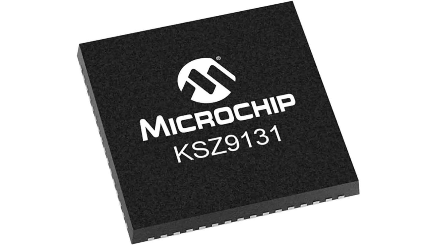 Microchip KSZ9131MNXI, Ethernet Transceiver, 10Mbps, 3.3 V, 64-Pin QFN