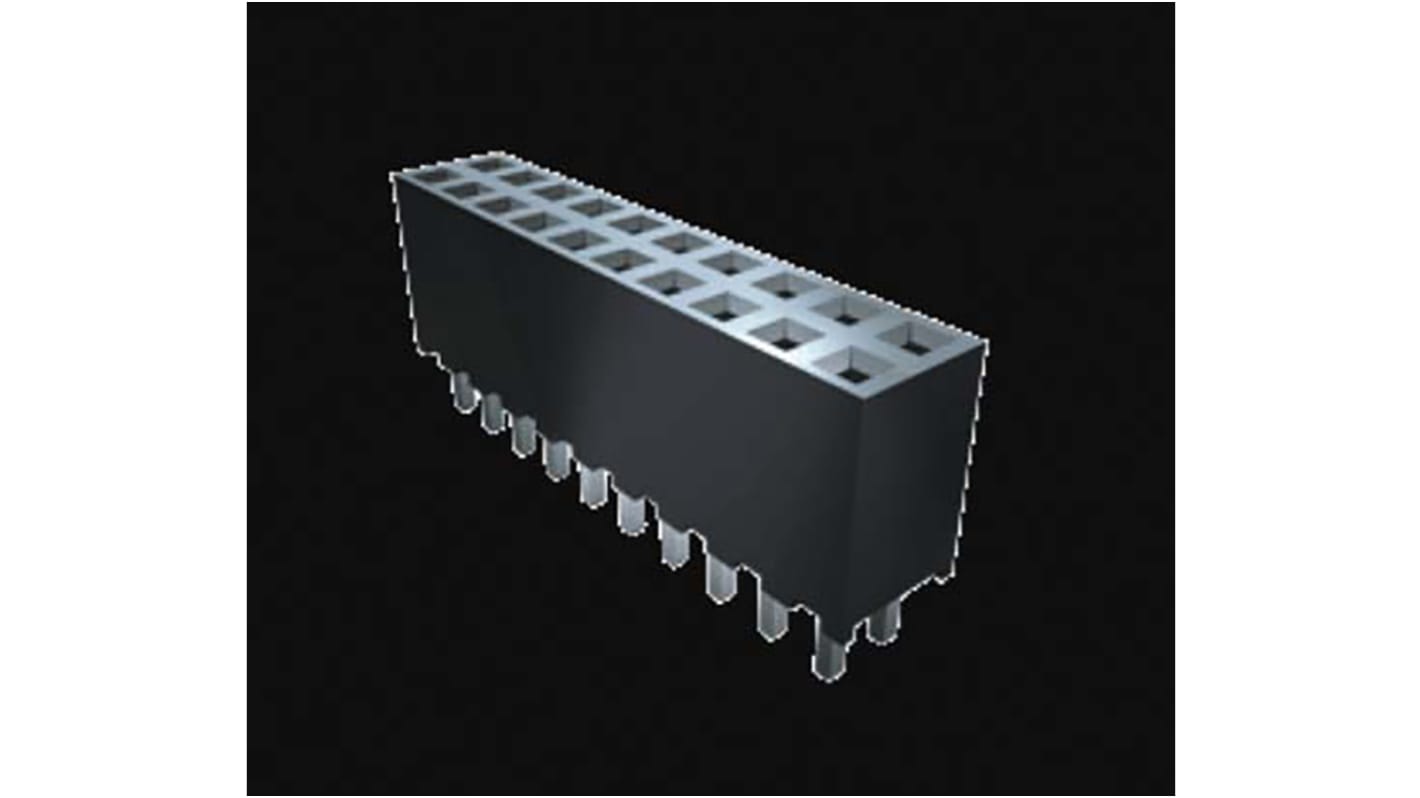 Conector hembra para PCB Ángulo de 90° Samtec serie SQT, de 8 vías en 1 fila, paso 2mm, Montaje Superficial,