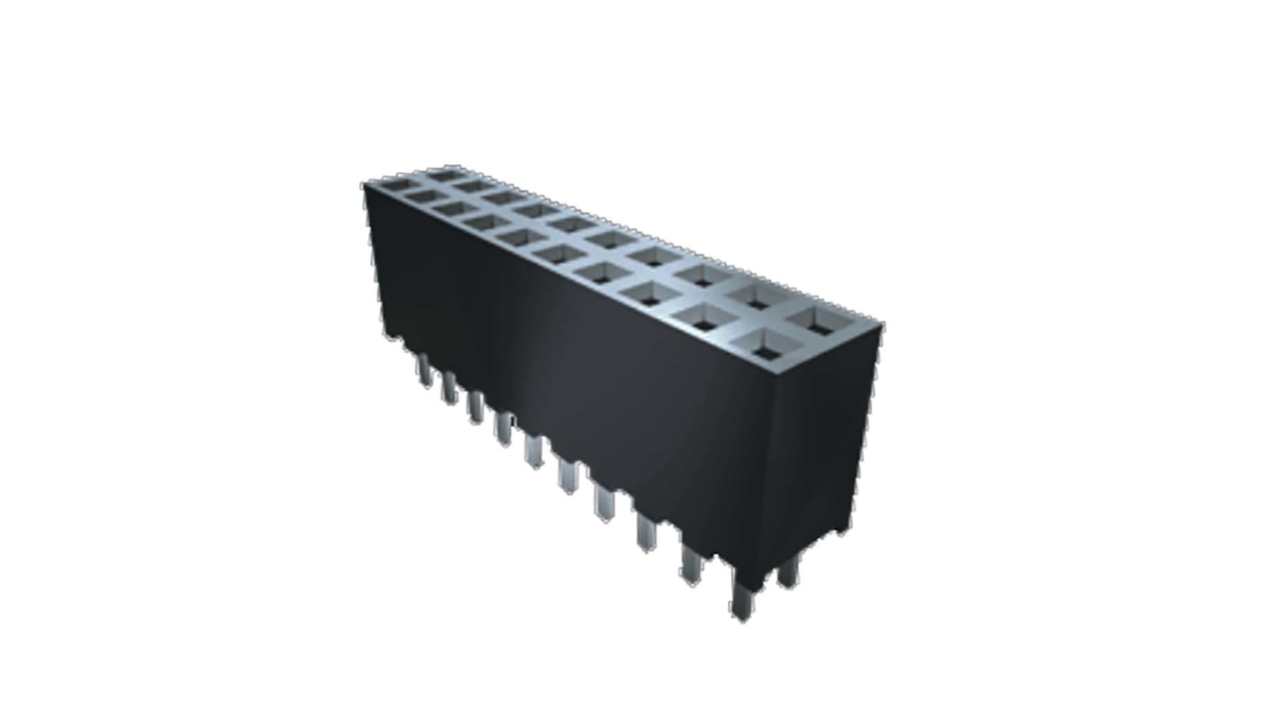 Conector hembra para PCB Samtec serie SQW, de 50 vías en 2 filas, paso 2mm, terminación SMT