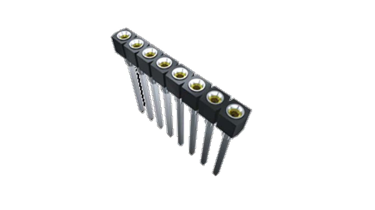 Samtec SS Series Straight Through Hole Mount PCB Socket, 11-Contact, 1-Row, 2.54mm Pitch, Solder Termination