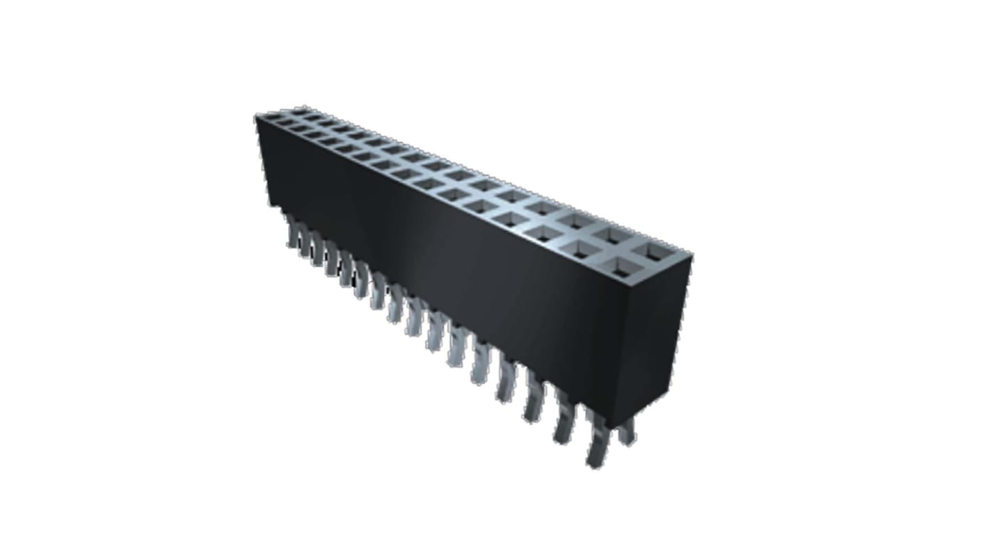 Conector hembra para PCB Samtec serie SSQ, de 10 vías en 1 fila, paso 2.54mm, Montaje en orificio pasante, terminación