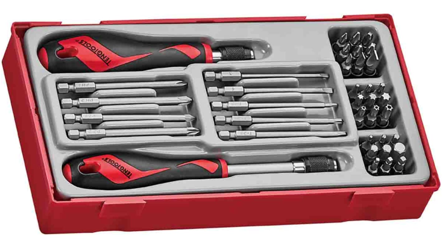 Teng Tools Bits driver set 38 Pieces, Hexagon, Phillips, Slotted, Torx