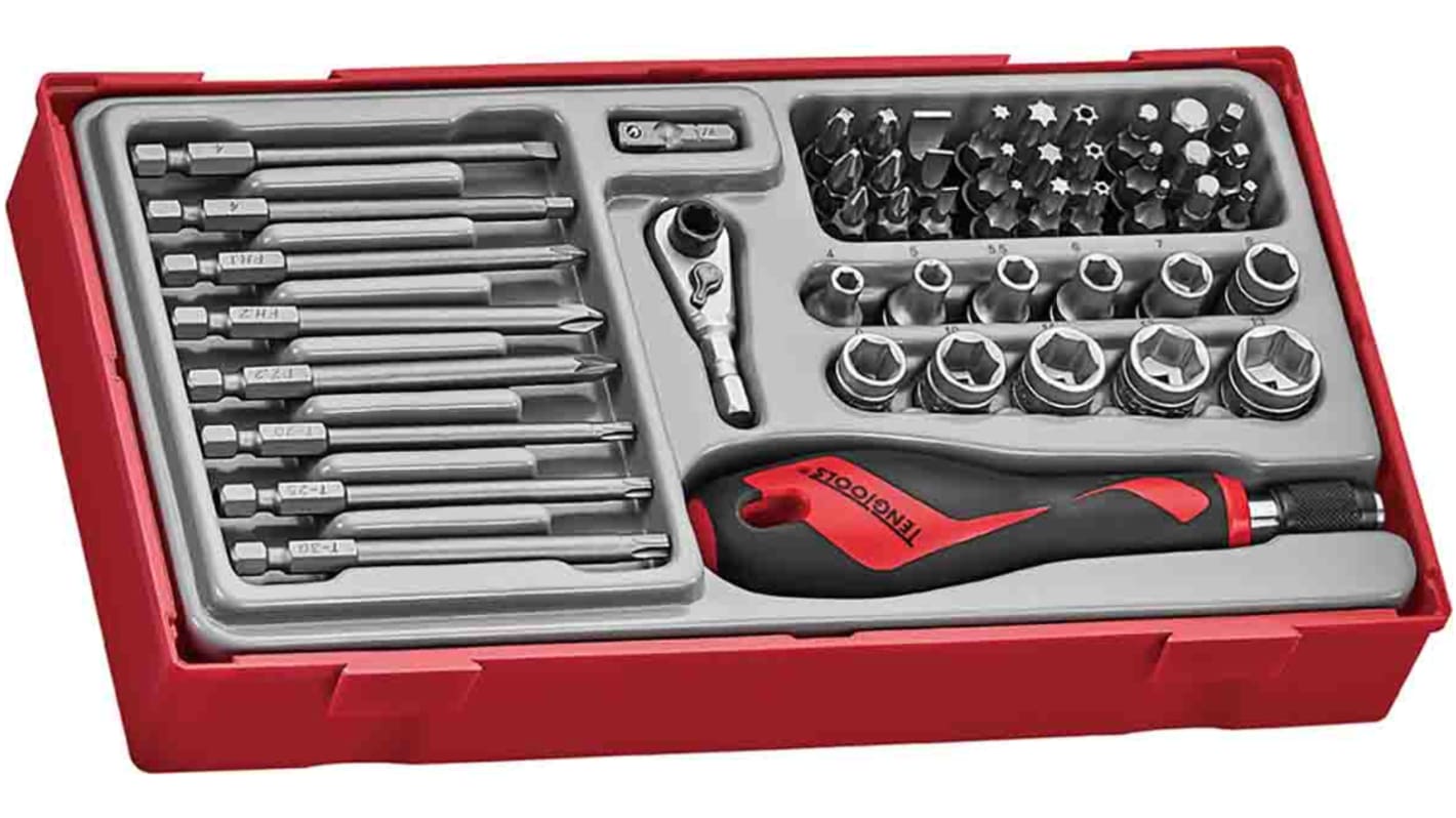 Teng Tools Bits driver set 49 Pieces, Hexagon, Phillips, Slotted, Torx