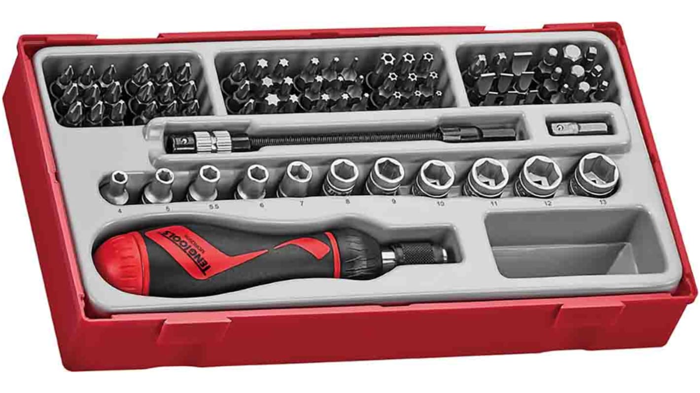 Teng Tools Schlitz, Sechskant, PHILLIPS®, TORX® Bits-Treibersatz, Legierungsstahl, 84-teilig