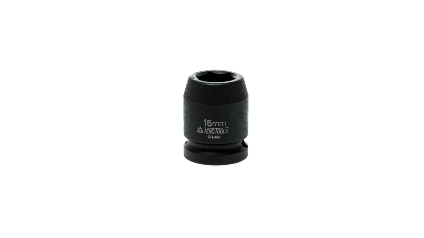 Teng Tools 16mm, 1/2 in Drive Impact Socket, 30 mm length