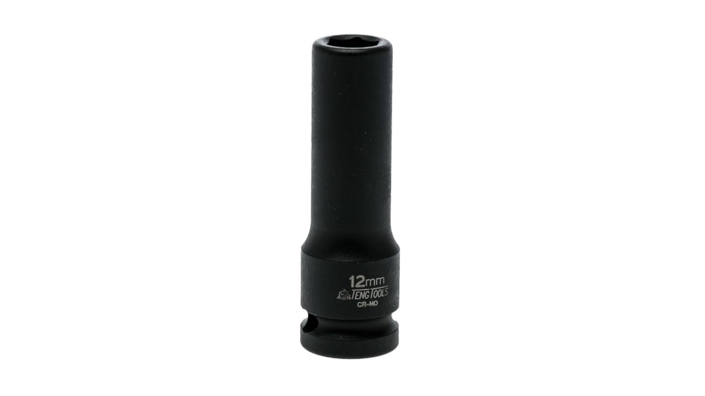 Teng Tools 12mm, 1/2 in Drive Impact Socket Hexagon, 20 mm length