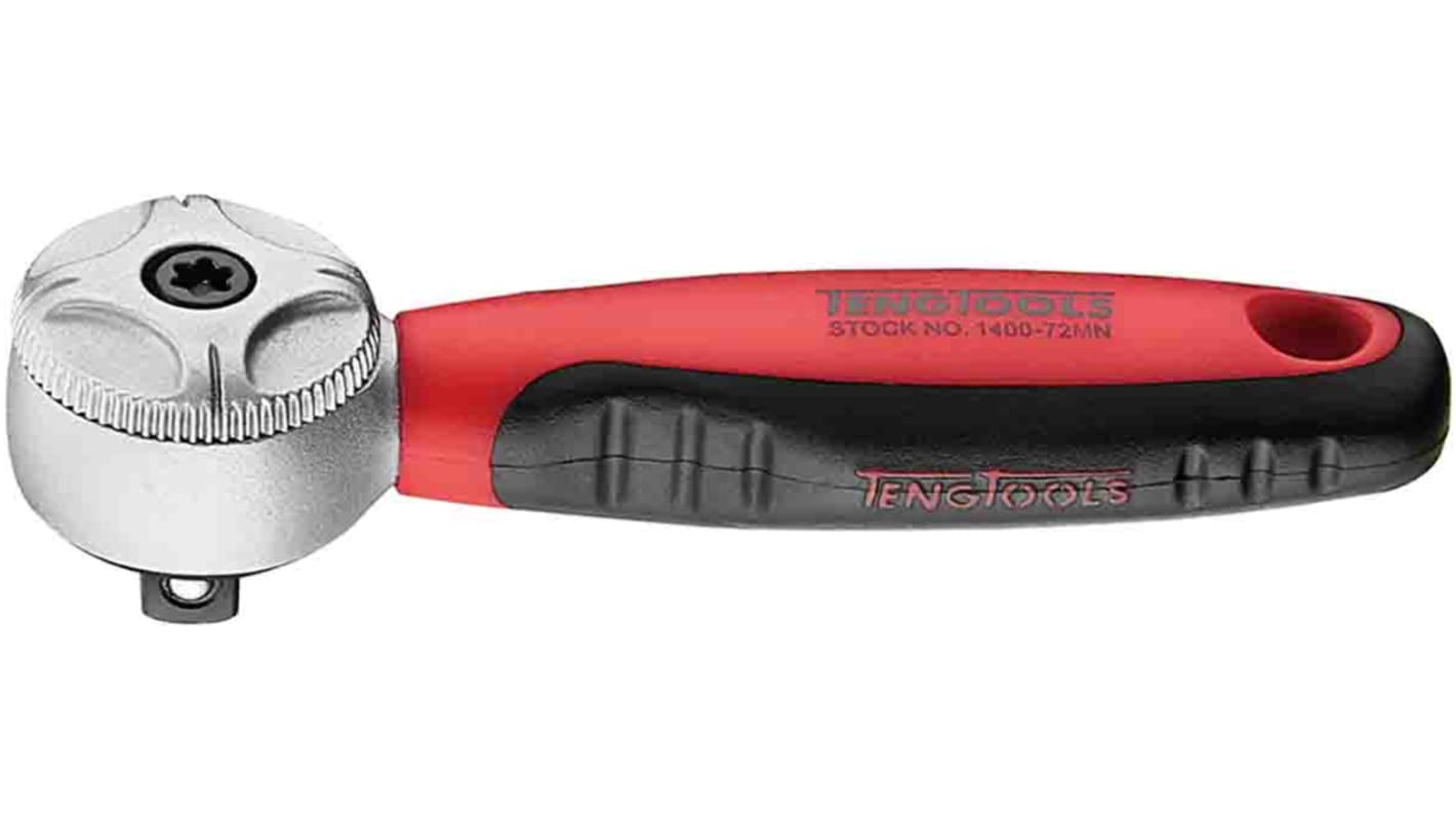 Teng Tools 1/4 in Square Ratchet with Ratchet Handle, 26 mm Overall