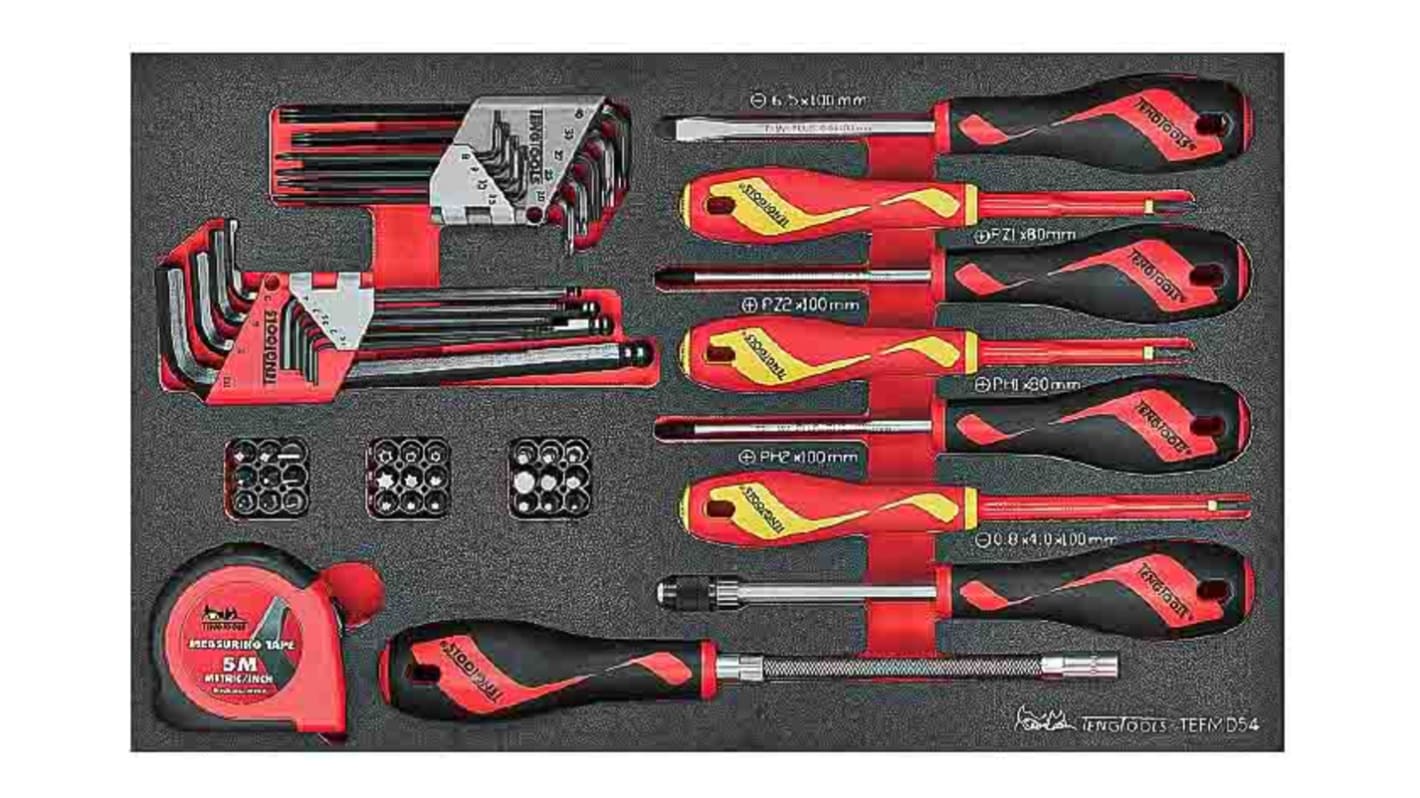 Teng Tools TEFMD54 Slotted Hex Key & Screwdriver Set, 54-Piece