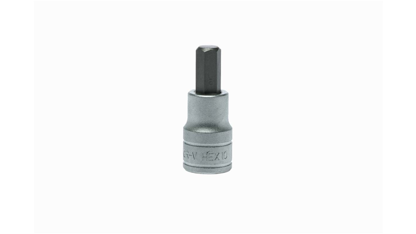 Teng Tools 1/2 in Drive Bit Socket, Hex Bit, 10mm