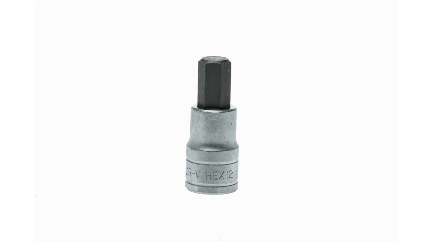 Teng Tools 1/2 in Drive Bit Socket, Hex Bit, 12mm