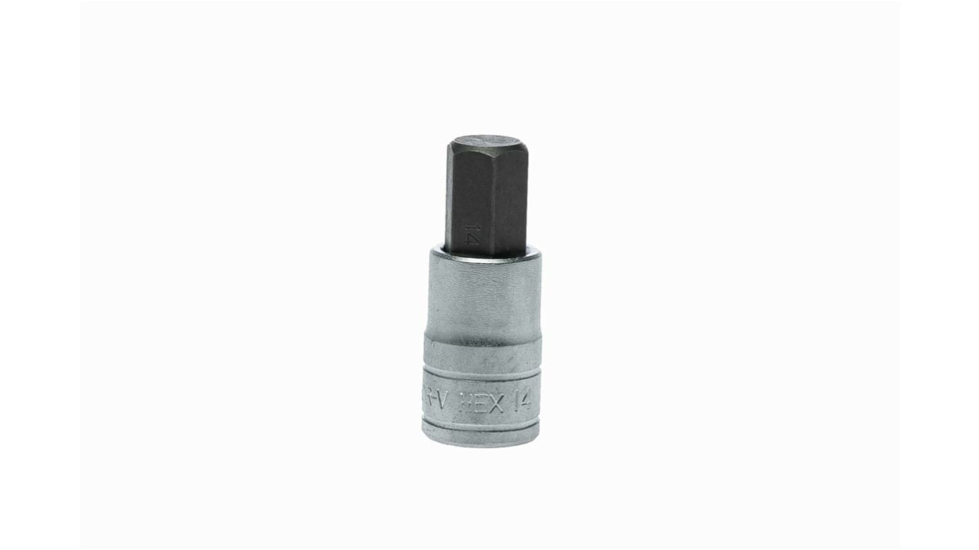 Teng Tools 1/2 in Drive Bit Socket, Hex Bit, 14mm