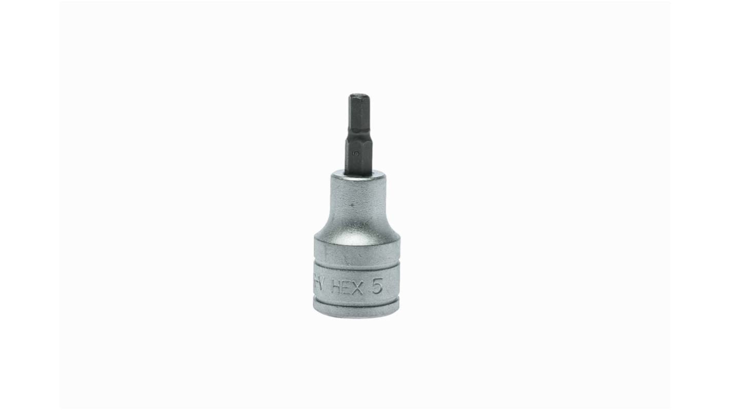 Teng Tools 1/2 in Drive Bit Socket, Hex Bit, 5mm