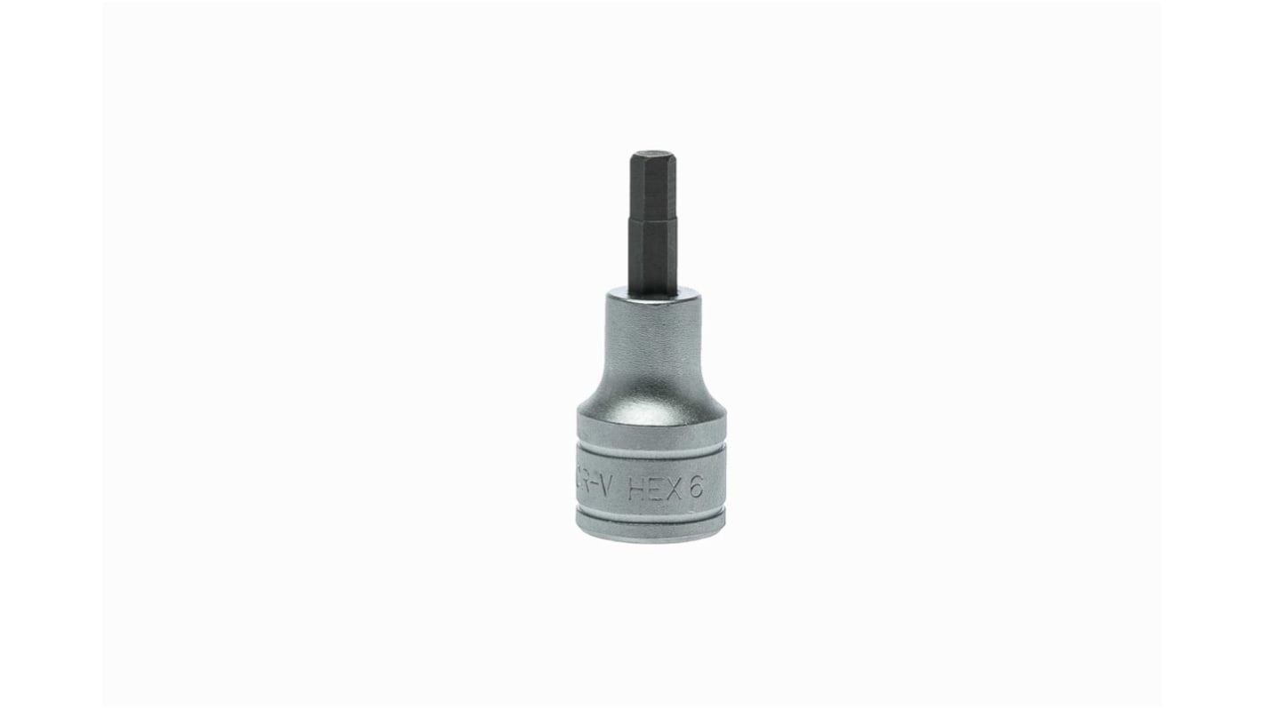 Teng Tools 1/2 in Drive Bit Socket, Hex Bit, 6mm