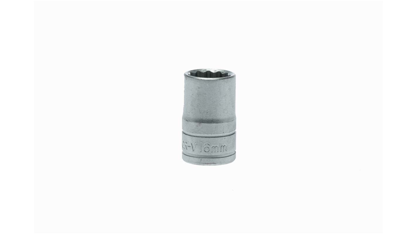 Teng Tools 1/2 in Drive 16mm Standard Socket, 12 point, 38 mm Overall Length