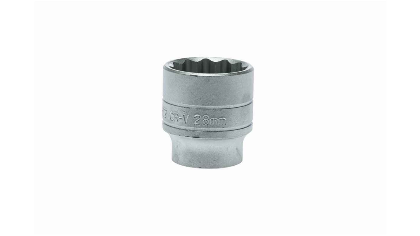 Teng Tools 1/2 in Drive 28mm Standard Socket, 12 point, 43 mm Overall Length