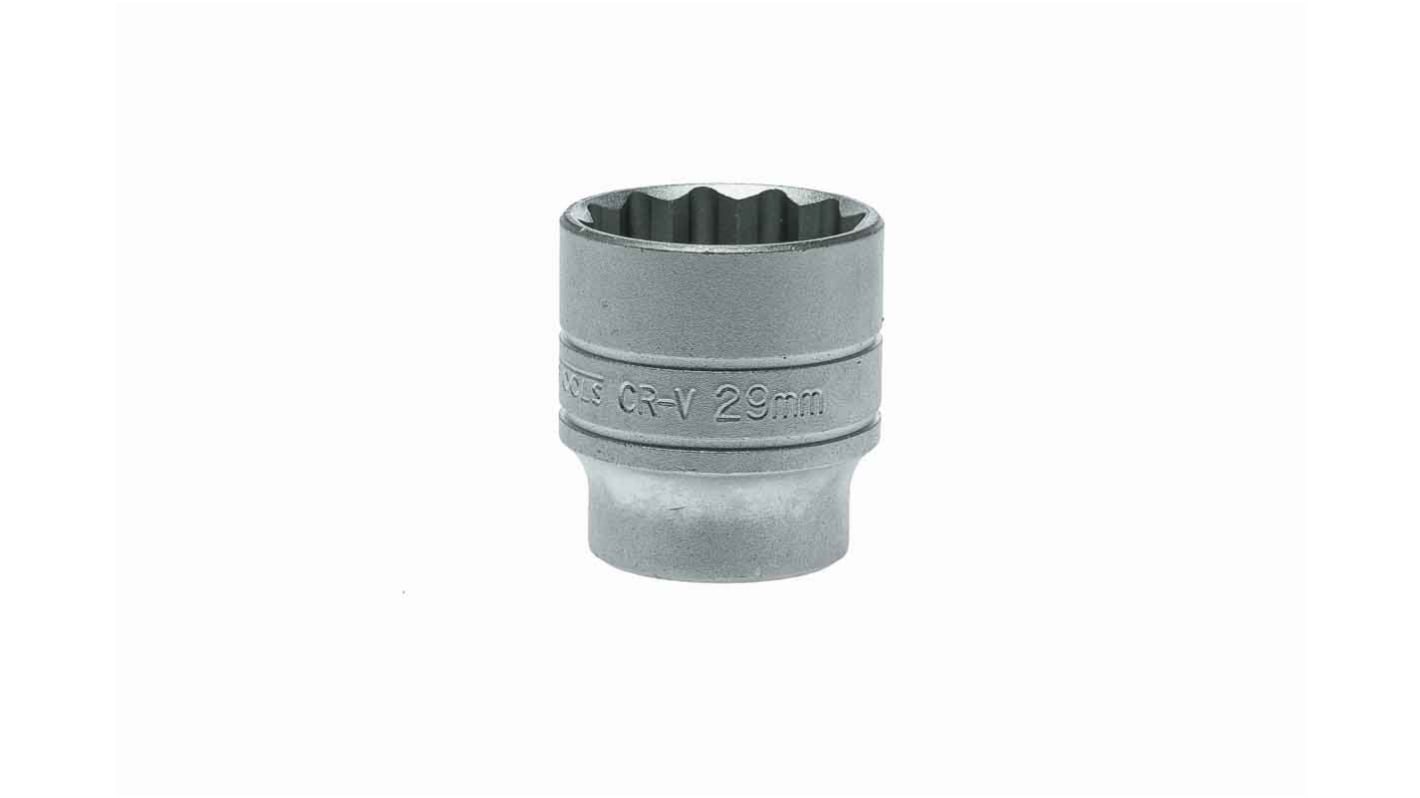 Teng Tools 1/2 in Drive 29mm Standard Socket, 12 point, 43 mm Overall Length