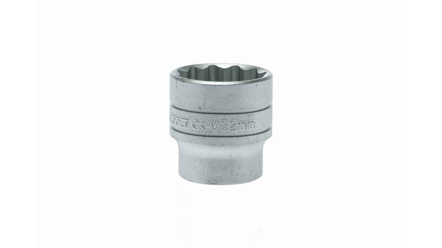 Teng Tools 1/2 in Drive 32mm Standard Socket, 12 point, 43 mm Overall Length