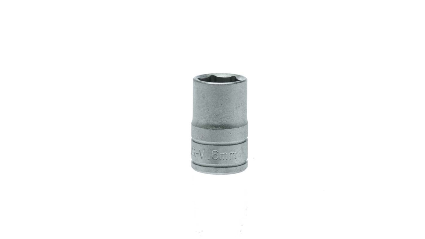 Teng Tools 1/2 in Drive 16mm Standard Socket, 6 point, 38 mm Overall Length